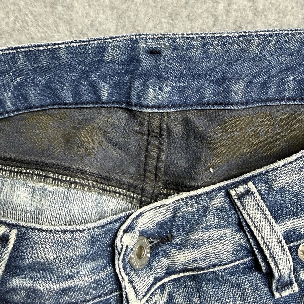 Diesel Jeans Men 31x34 Reslim Slim Straight Light Wash Whiskered Y2K Italy 00796 - Picture 7 of 15